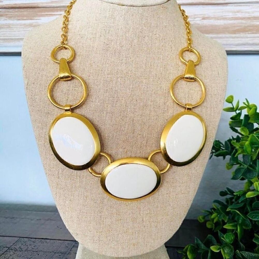 Karine Sultan Statement Necklace Oval Enamel